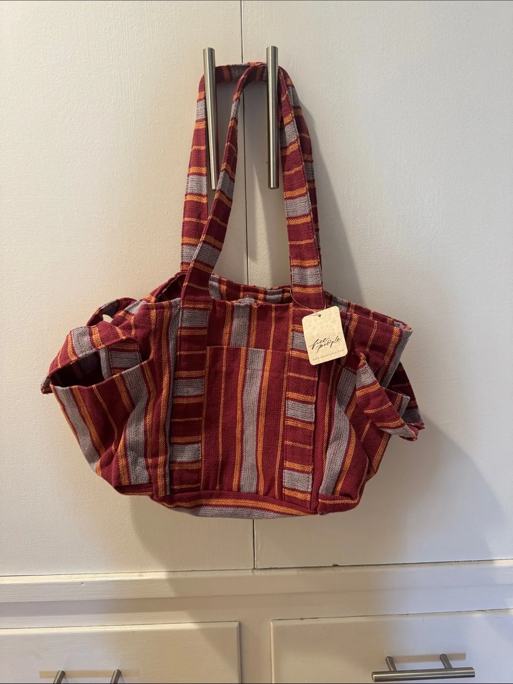 Free people Striped Red Multi Women's Red Baby Oksana Tote